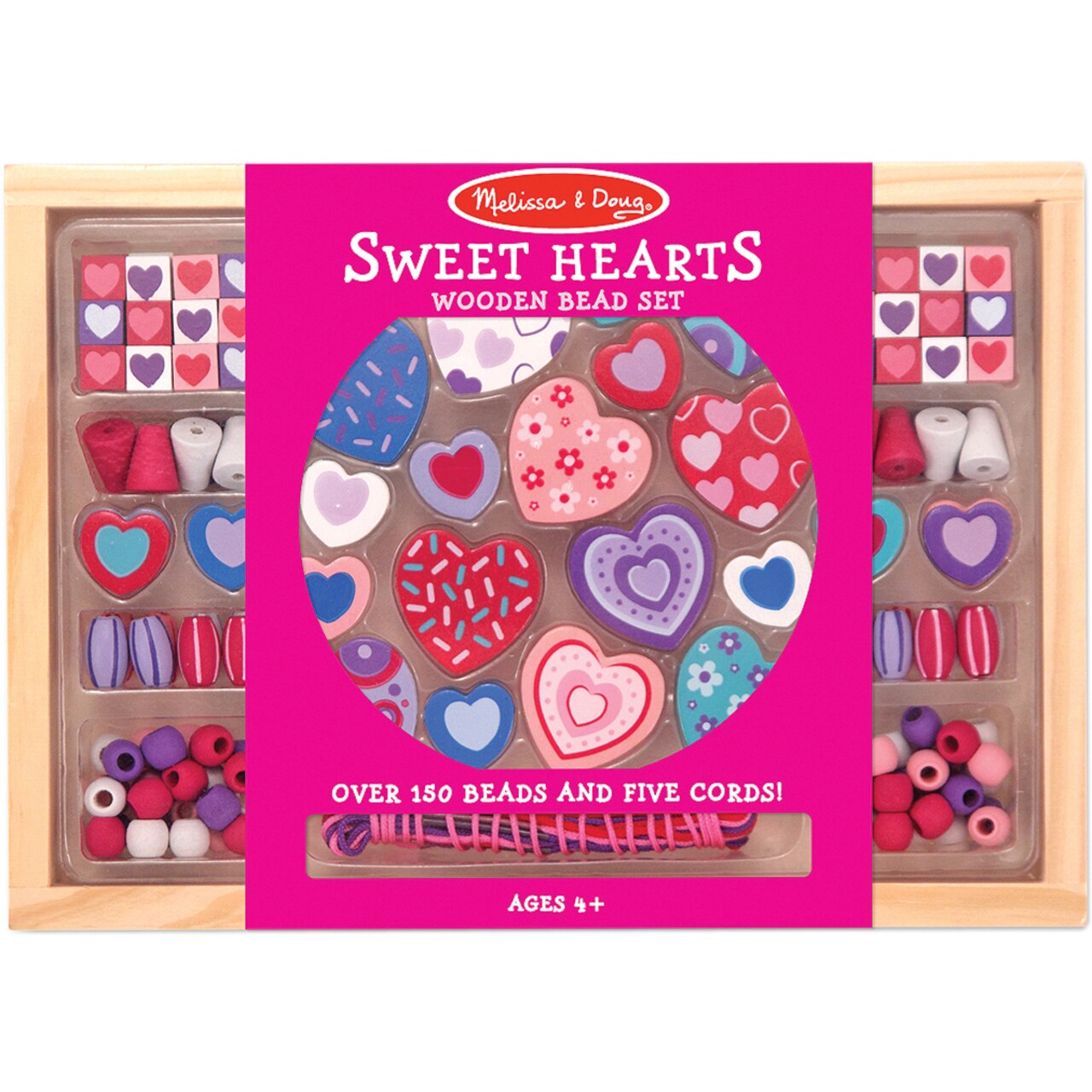 Melissa & Doug Wooden Bead Set-Sweet Hearts